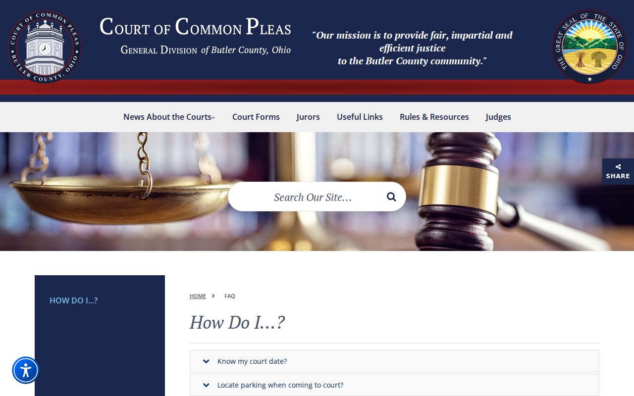 Butler County civil docket Common Pleas search FAQ