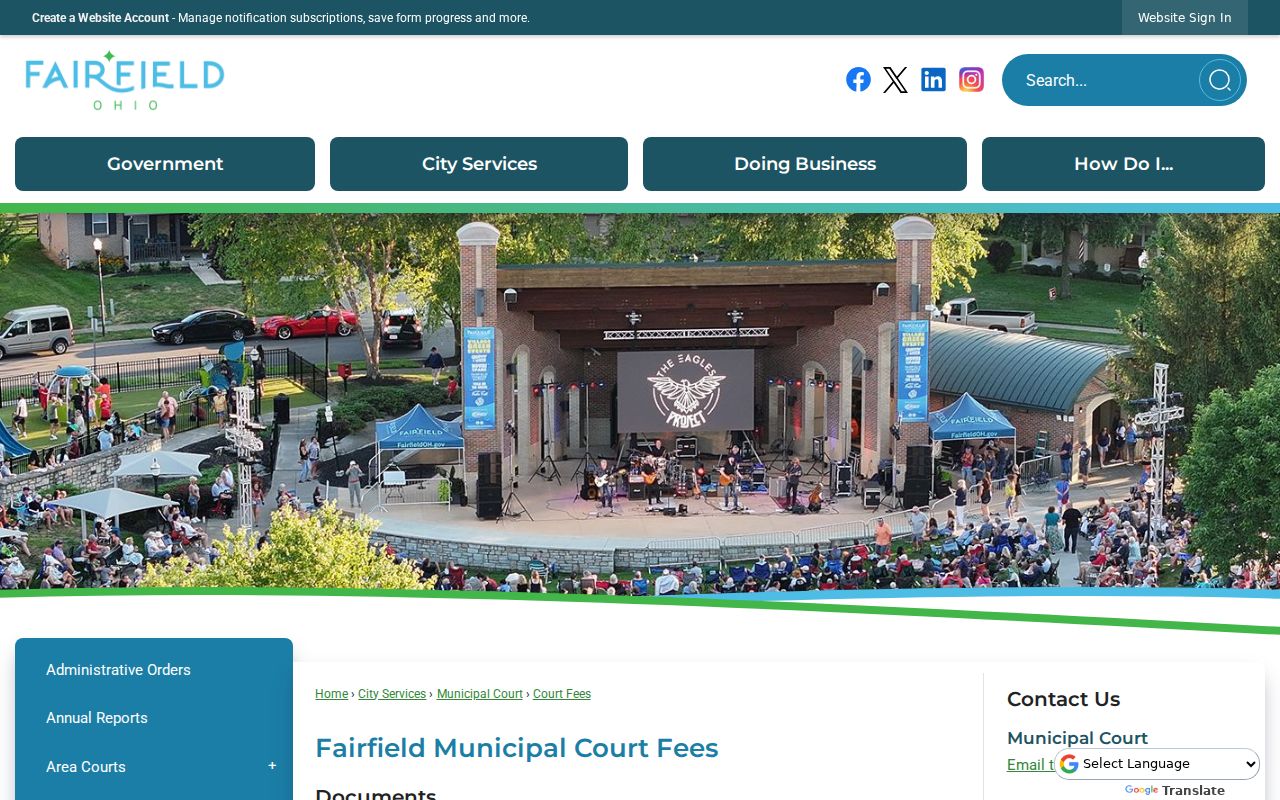 Fairfield Municipal Court court record copy and appeal fee information