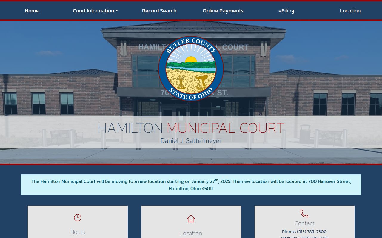 Hamilton Municipal Court court docket and current court service information