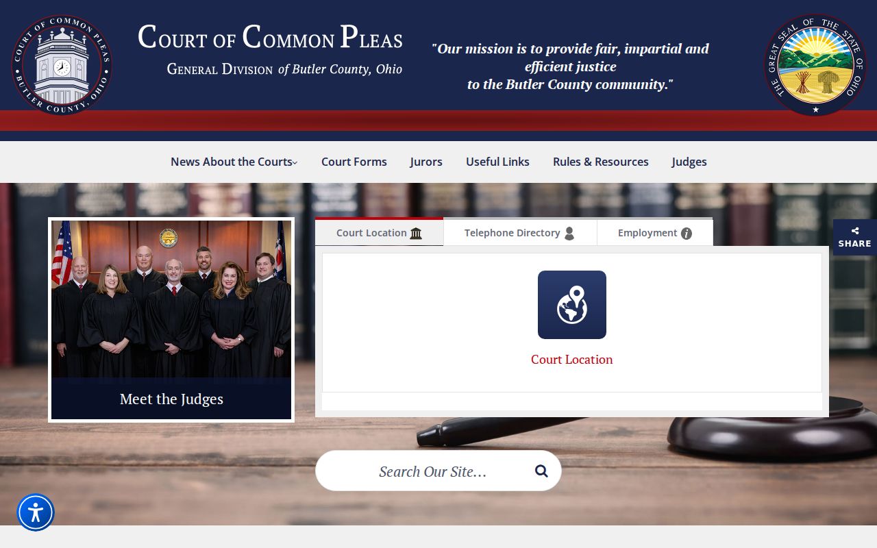 Butler County Court of Common Pleas docket and General Division records