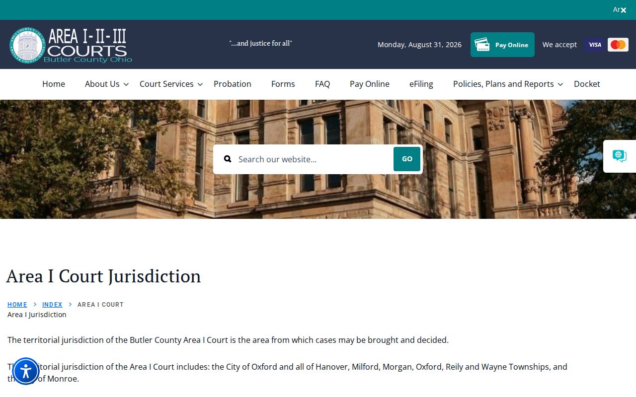 Oxford court docket Area I County Court jurisdiction information